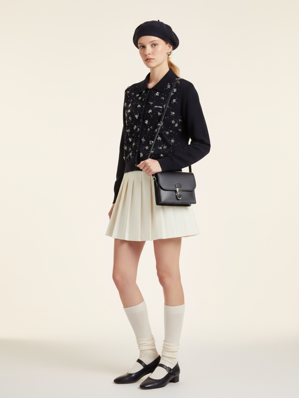Miu Miu Embroidered cashmere cardigan It38